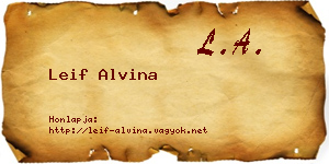 Leif Alvina névjegykártya